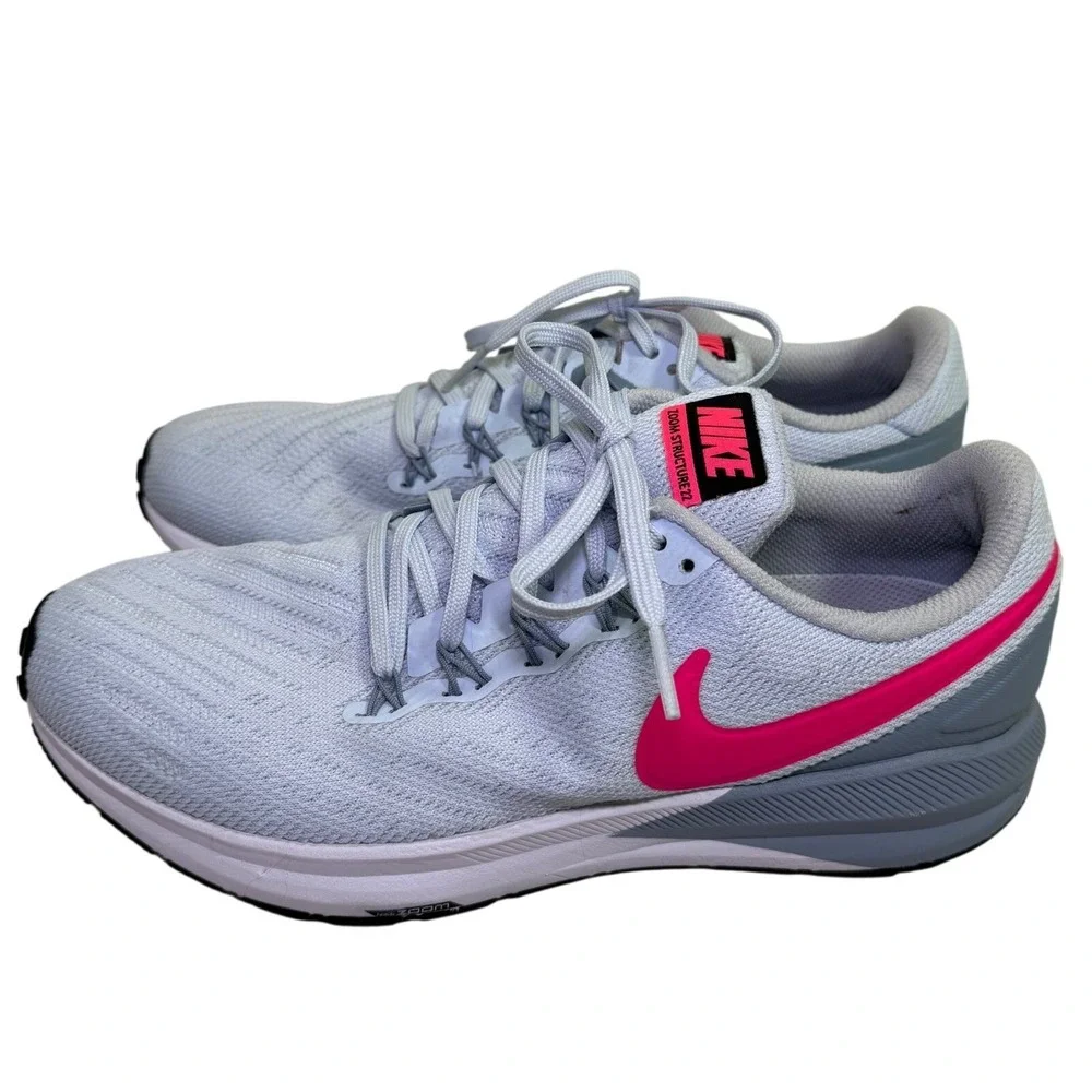 Nike Air Zoom Structure 22 Running Shoes Womens 9.5 Grey Pink AA1640-402